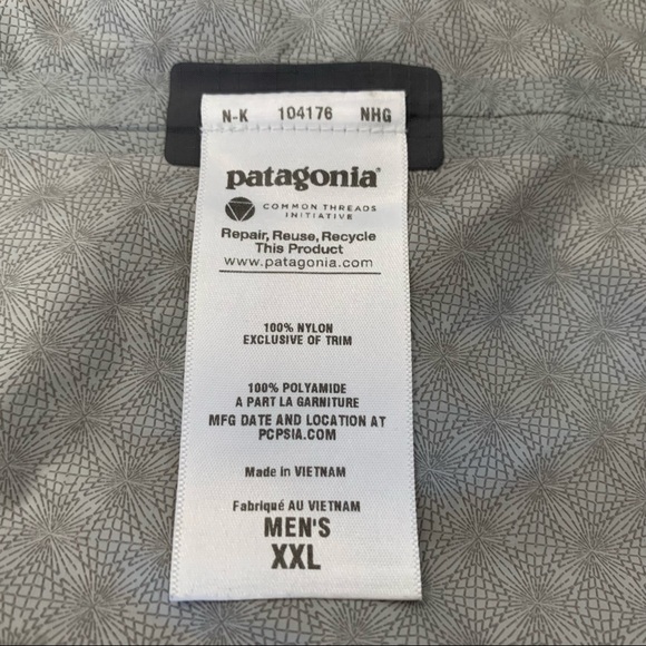 Patagonia Men’s Gray Windbreaker Light Jacket XXL - Picture 10 of 13